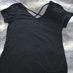 Black cross v neck